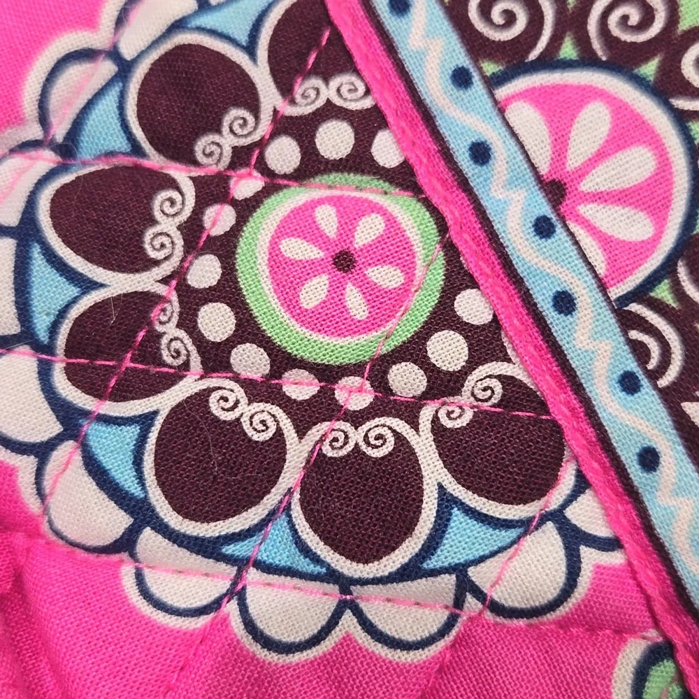 Vera Bradley large computer, book bag. Pink, blue, green, white, burgundy